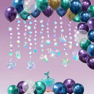 Under the Sea Balloons and Holographic Bubble Garlands Set (42 pcs) 4