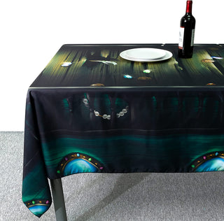 9x5 ft Fabric Skull Pirates Party Tablecloth for Halloween 6