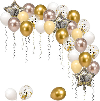 Champagne Gold Balloons with Confetti Balloon Set (31pcs) 1