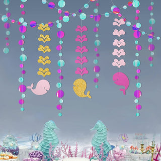 Glitter Gold Rose Pink Whale Bubble Garlands  7