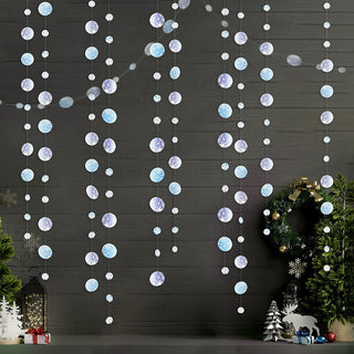 Snowflake Christmas Garland in Blue and Purple 