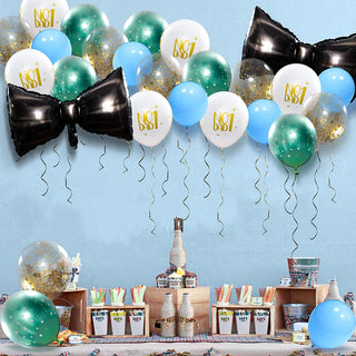 Father's Day Balloons Set with Bow Balloons in Blue and Black (26 pcs) 5