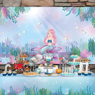 Under The Sea Little Mermaid Party Backdrop 5x7 ft 8