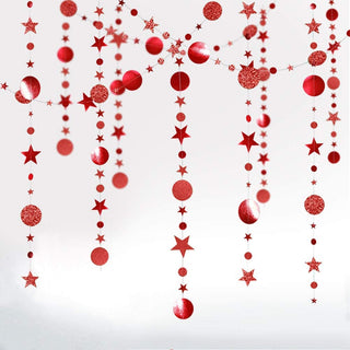 3pcs Red Circle Dots Streamer with Twinkle Star Garlands 8