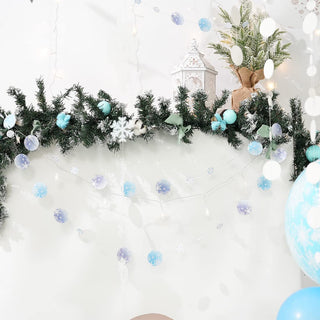 Snowflake Christmas Garland in Blue and Purple 