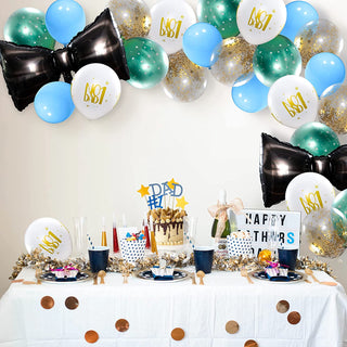 Father's Day Balloons Set with Bow Balloons in Blue and Black (26 pcs) 4