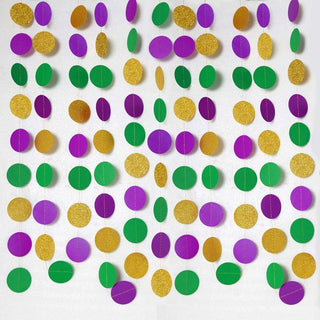 Gold Purple Green Circle Dots Garland Kit Mardi Gras Decor 9