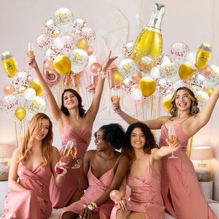 Champagne Bottle Balloons Set Gold Silver Rose Gold (50 pcs) 2