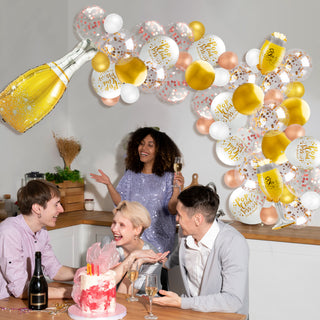 Champagne Bottle Balloons Set Gold Silver Rose Gold (50 pcs) 3