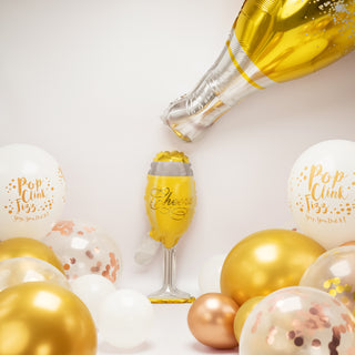 Champagne Bottle Balloons Set Gold Silver Rose Gold (50 pcs) 4