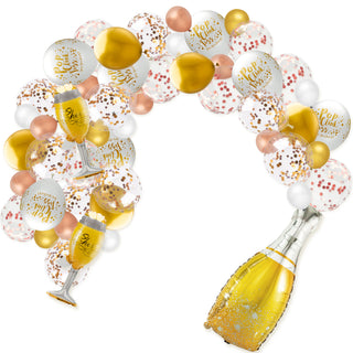 Champagne Bottle Balloons Set Gold Silver Rose Gold (50 pcs) 1