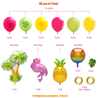 Tropical Flamingo Balloons Arch Garland Kit (51 pcs) 6