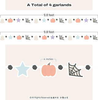 Halloween Garlands Pastel Pumpkin and Ghost (4pcs) 6