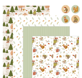 Forest Friends Animal Gift Wrapping Paper with Gift Tags (12pcs) 1