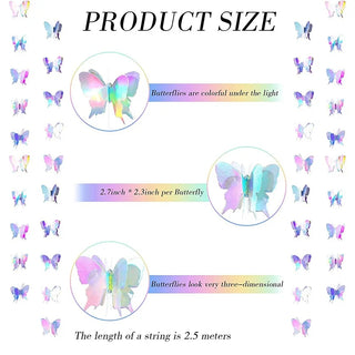 Iridescent Butterfly Streamers Garlands Set (4pcs) 7