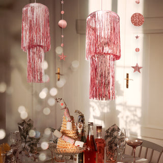 2-Tiers Rose Gold Chandeliers and Garlands (4pcs)