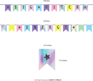 Iridescent Pastel Halloween Bunting Banners (2pcs) 2