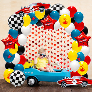 Racing Car Theme Balloon and Garland Backdrop Kit (48 pcs)