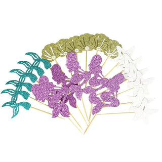 Glitter Mermaid Cupcake Toppers Set (24pcs) 5