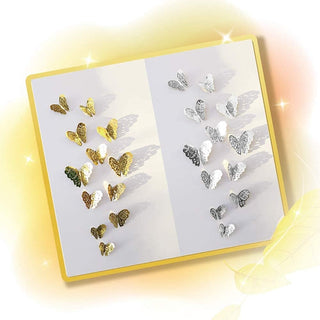 Gold Hollow Butterfly Stickers 3D Wall Decor (36Pcs) 3