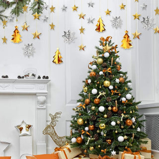 3D Christmas Tree Garlands Set in Gold and Silver (6pcs) 3