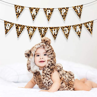 Happy Birthday Bunting Banner with Cheetah Print  3