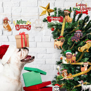 18Pcs Dog Christmas Tree Ornaments Merry Woofmas Happy Pawlidays 5