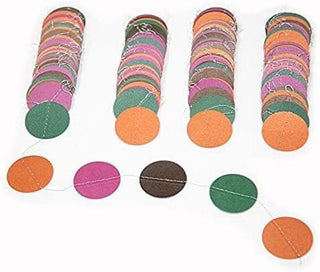 Fall Garlands Cirlce Dot Autumn Hanging Streamers (52Ft)