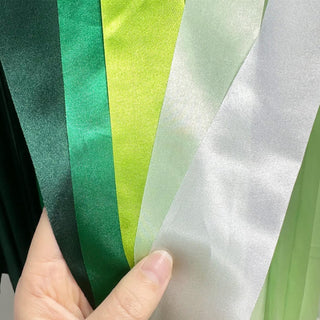 Spring Theme Party Ombre Green White Satin Ribbon Streamer (197Ft)  4