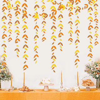 Fall Maple Leaf Garland in Orange, Yellow and Brown (52ft) 4