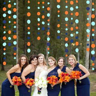 Circle Garlands Set in Blue and Orange (4pcs) 3