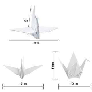 White Origami Paper Crane Garland 100Pcs  6