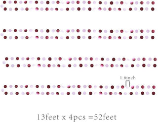 Pink Burgundy Circle Dots Maroon Garlands (4 Pcs)
