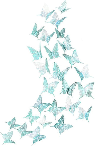 3D Teal Blue Butterfly Wall Stickers (Teal Blue C)