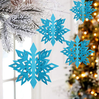 3D Snowflake Garlands Set in Blue, White and Purple (6pcs) 5