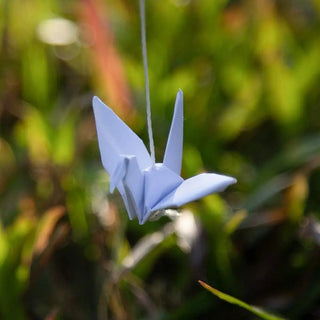 White Origami Paper Crane Garland 100Pcs  5