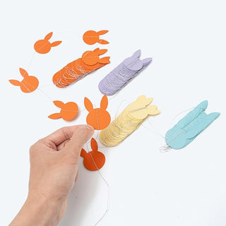 Pastel Cute Colourful Easter Party Decorations Bunny Garland  (4 Pcs)