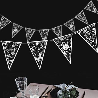 White Triangle Floral Lace Pennant Banner (4 Pcs)