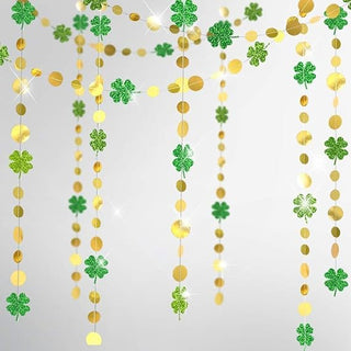 St Patrick’s Day Garland With Leaf Clover and Gold Coin (4pcs)