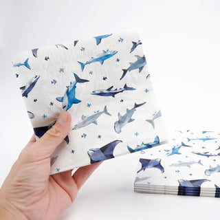 Under the Sea Shark Napkins Birthday Party Decorations (100 Pcs)