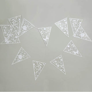 White Triangle Floral Lace Pennant Banner (4 Pcs)