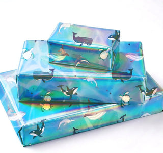 Iridescent Foil Sea Creature Gift Wrap (32.80 ft)