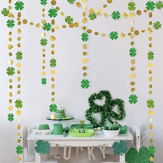 St Patrick’s Day Garland With Leaf Clover and Gold Coin (4pcs)