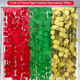 Christmas Polka Dot Garland in Red, Green & Metallic Gold (192Ft) 6