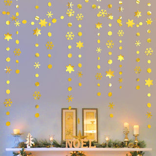 Gold Snowflakes Metallic Paper Garland for Christmas (52Ft) 6