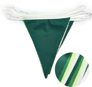 Summer Party Triangle Fabric Flag Banner in Gradient Green (32Ft) 5