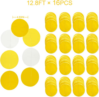 Lemonade Party Big Circle Dots Garland in Yellow & White (205Ft) 6