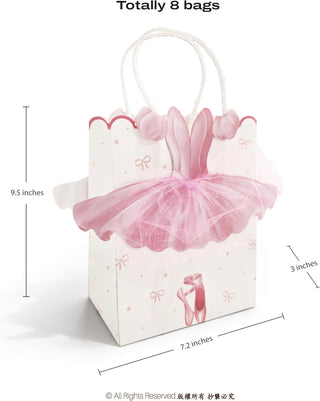 Ballerina Coquette Birthday Gift Bags (8 Pcs)