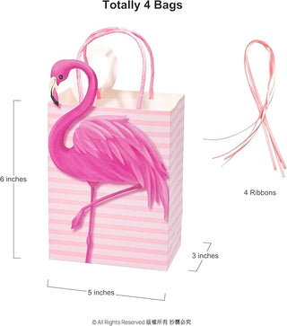 Tropical Flamingo Gift Bags (4 Pcs)