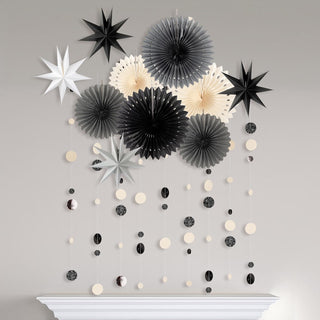 Black White Star Party Decorations Gothic Summerween (10 Pcs)
